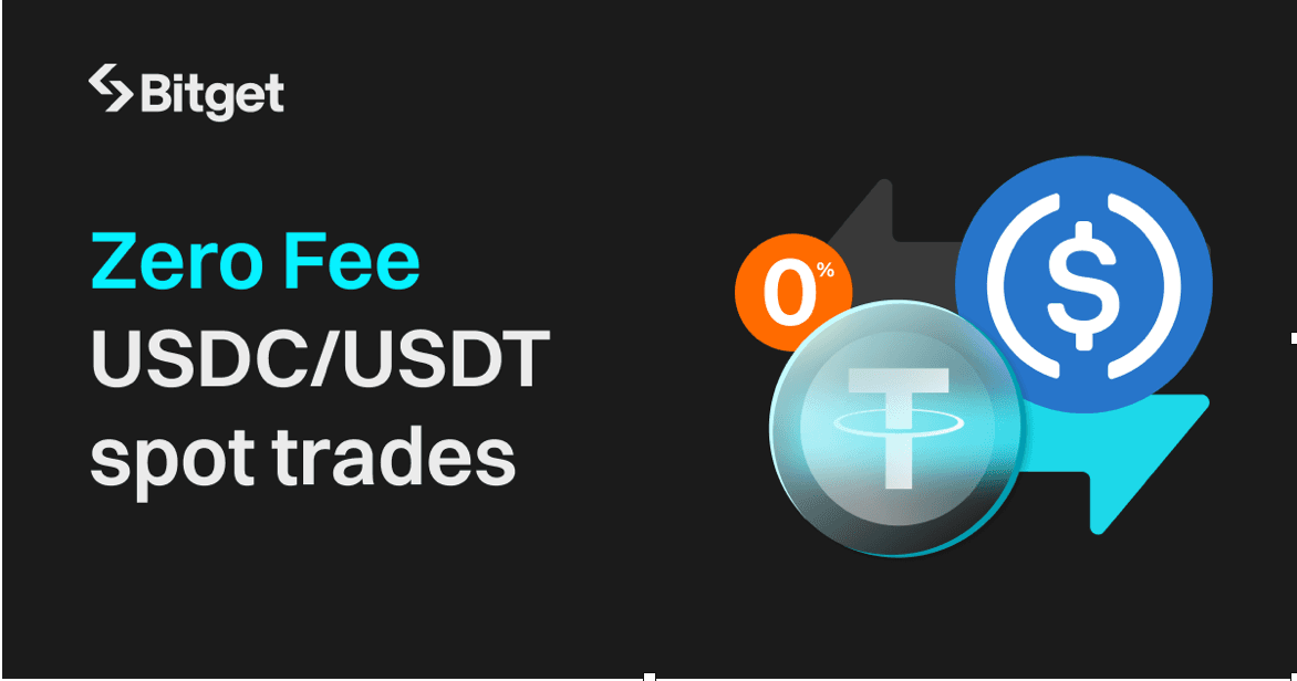 Bitget lancia una promozione per il trading Spot di USDC/USDT senza commissioni di transazione